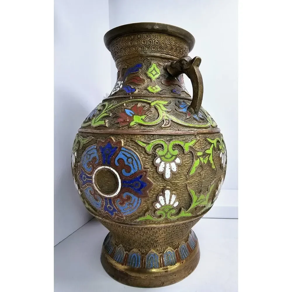 Old Japanese Bronze - Enameled Vase *Read Description*